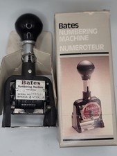 Bates Vintage Numbering Machine 6 Wheels Stamp, Made in USA Reconditioned picture