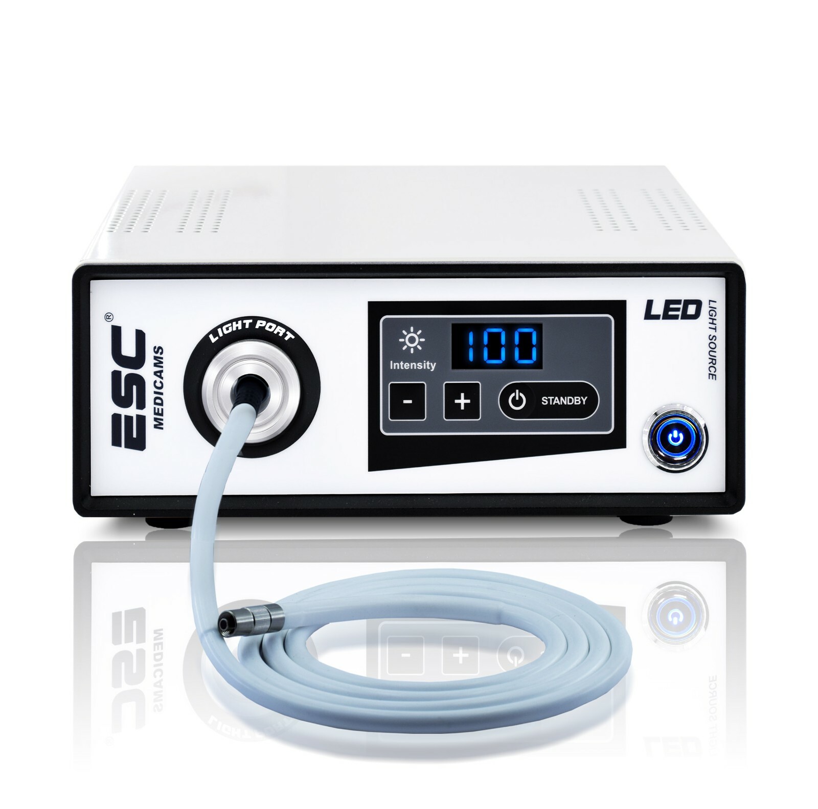 Portable Cold LED Light Source 80W with Fiber Optic for Medical Endoscopy Camera Portable Cold LED Light Source 80W with Fiber Optic for Medical Endoscopy Camera