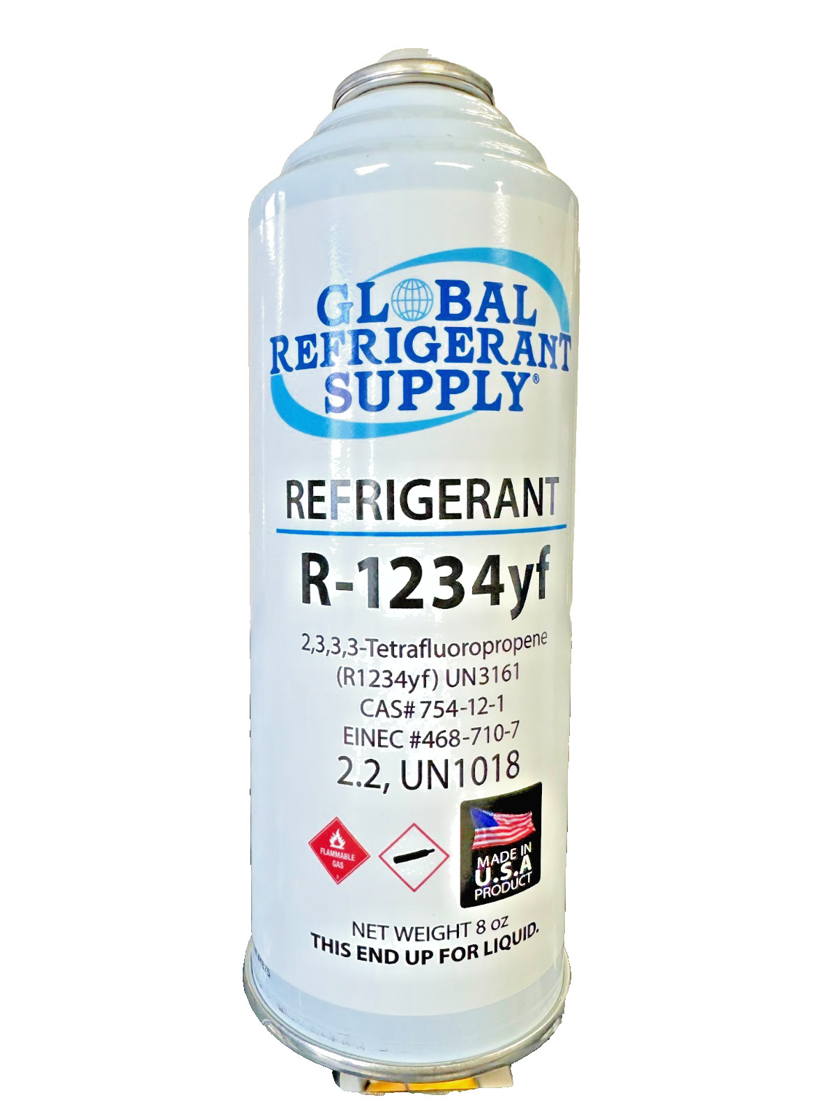 R1234yf, Refrigerant 8 oz. New Self-Sealing Can for Automotive Air Conditioning R1234yf, Refrigerant 8 oz. New Self-Sealing Can for Automotive Air Conditioning
