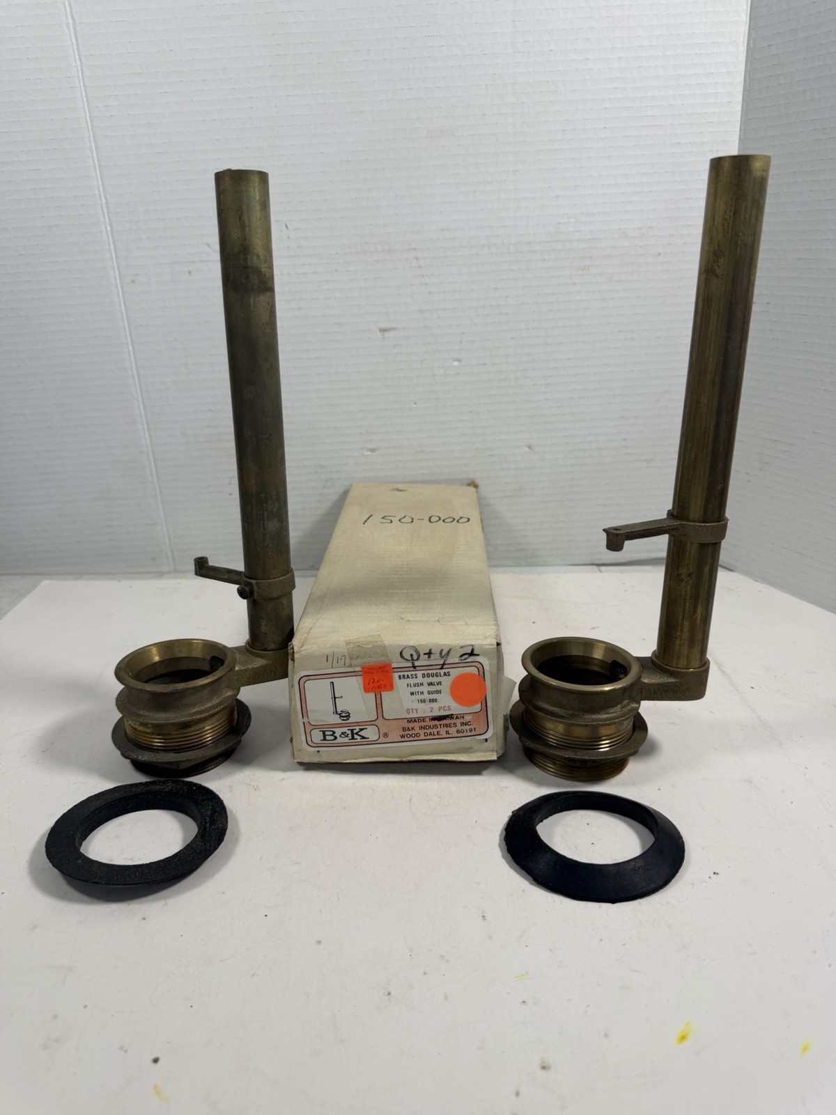 Vintage New Old Stock Lot Of 2 Brass Douglas Flush Valve With Guide NOS Vintage New Old Stock Lot Of 2 Brass Douglas Flush Valve With Guide NOS