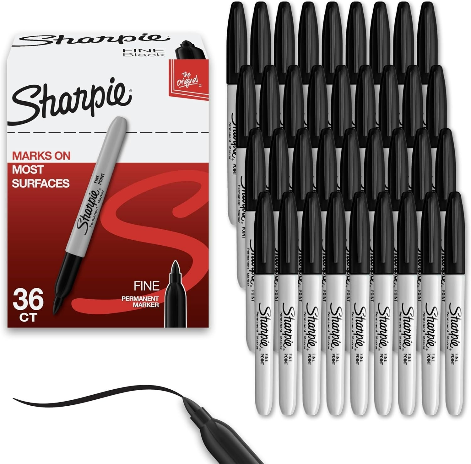 Sharpie Permanent Markers, Bulk Set, Fine Tip Markers, For Plastic, Metal, Wood,