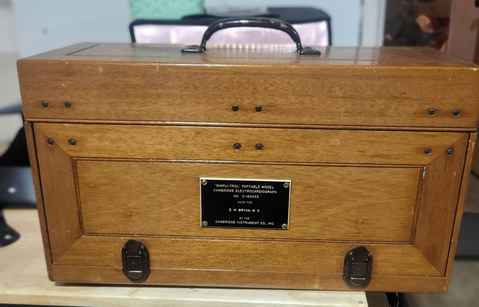 Cambridge Simpli-Trol EKG ECG Electrocardiograph Vintage Dr E M Bryan Wood Case