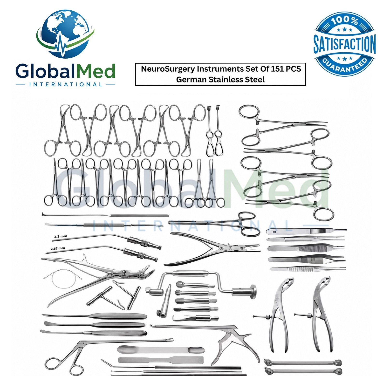 Neurosurgery Set Of 151 PCS German Stainless Steel Surgical Instruments