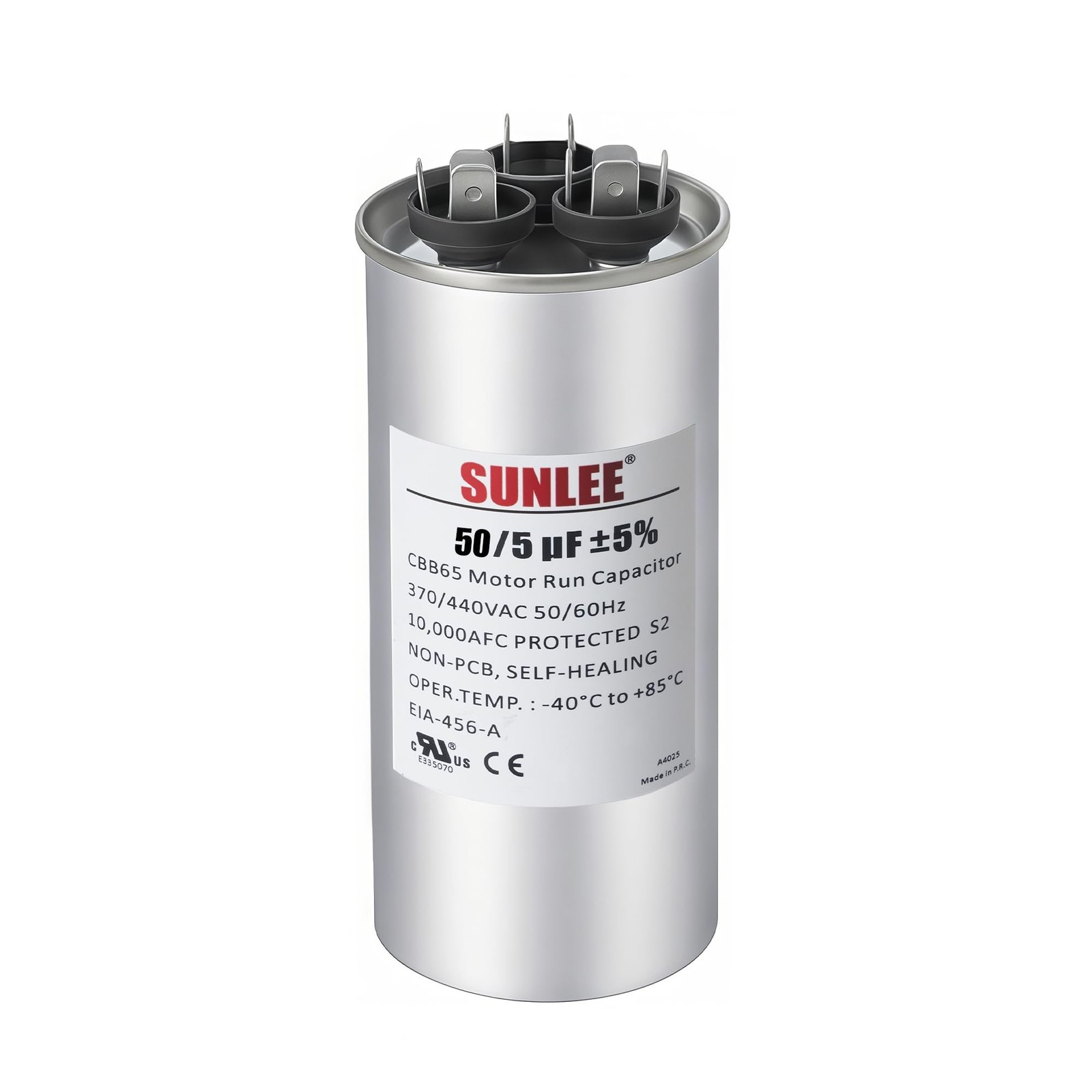 SUNLEE AC Dual Run Capacitor 50+5 uF 370V / 440V 50+5 MFD Run Capacitor for H...