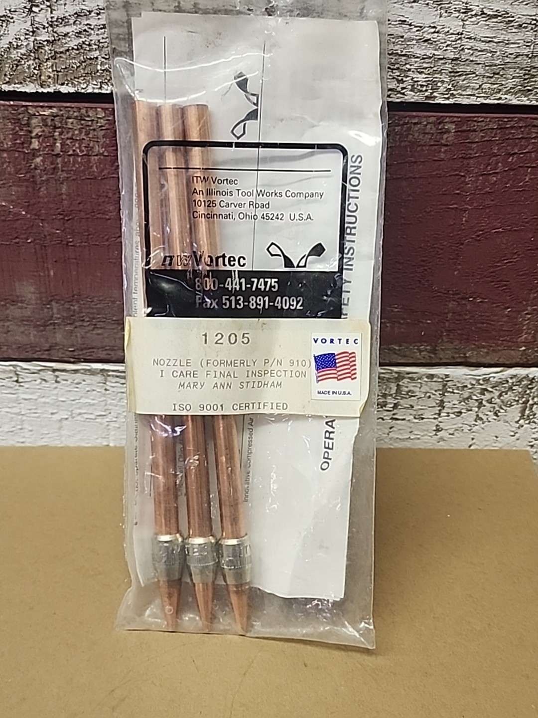 Lot of 3 Vortec 1205 Copper Air Nozzles – OEM USA Made – Fast Ship