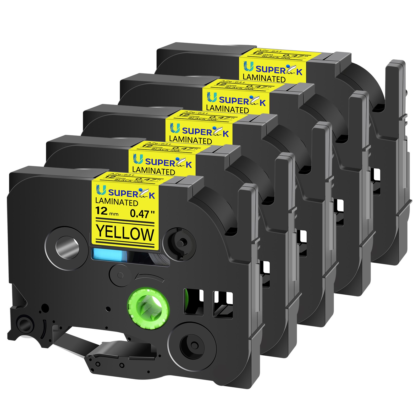 5PK 12mm Compatible Brother TZ-631 Black on Yellow Tape For PT-H103w Lable Maker 5PK 12mm Compatible Brother TZ-631 Black on Yellow Tape For PT-H103w Lable Maker