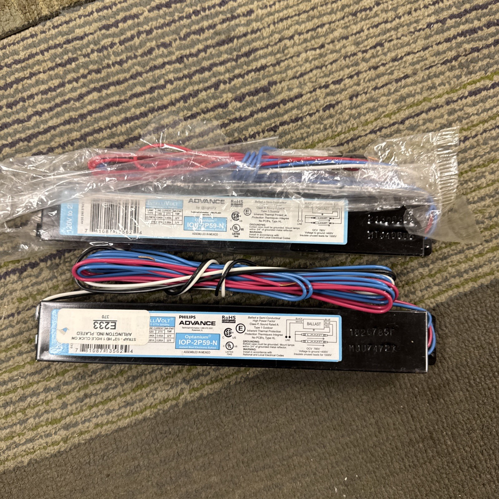 2PK Philips Advance IOP-2P59-N Fluorescent Ballast T8 120/277V 59W Max 1-2 Bulbs