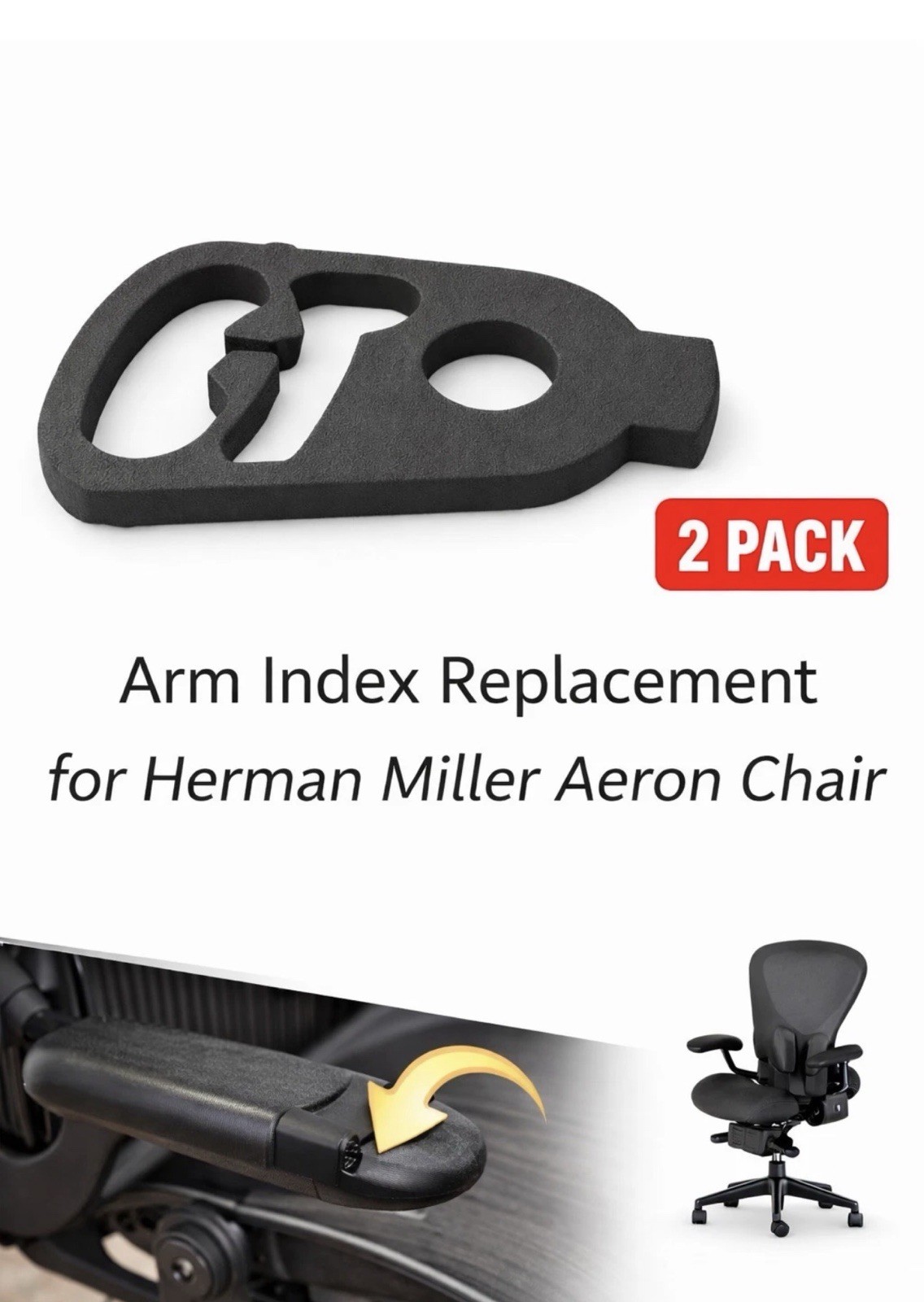 (2-Pack) Arm Index replacement part for Herman Miller Aeron Chair