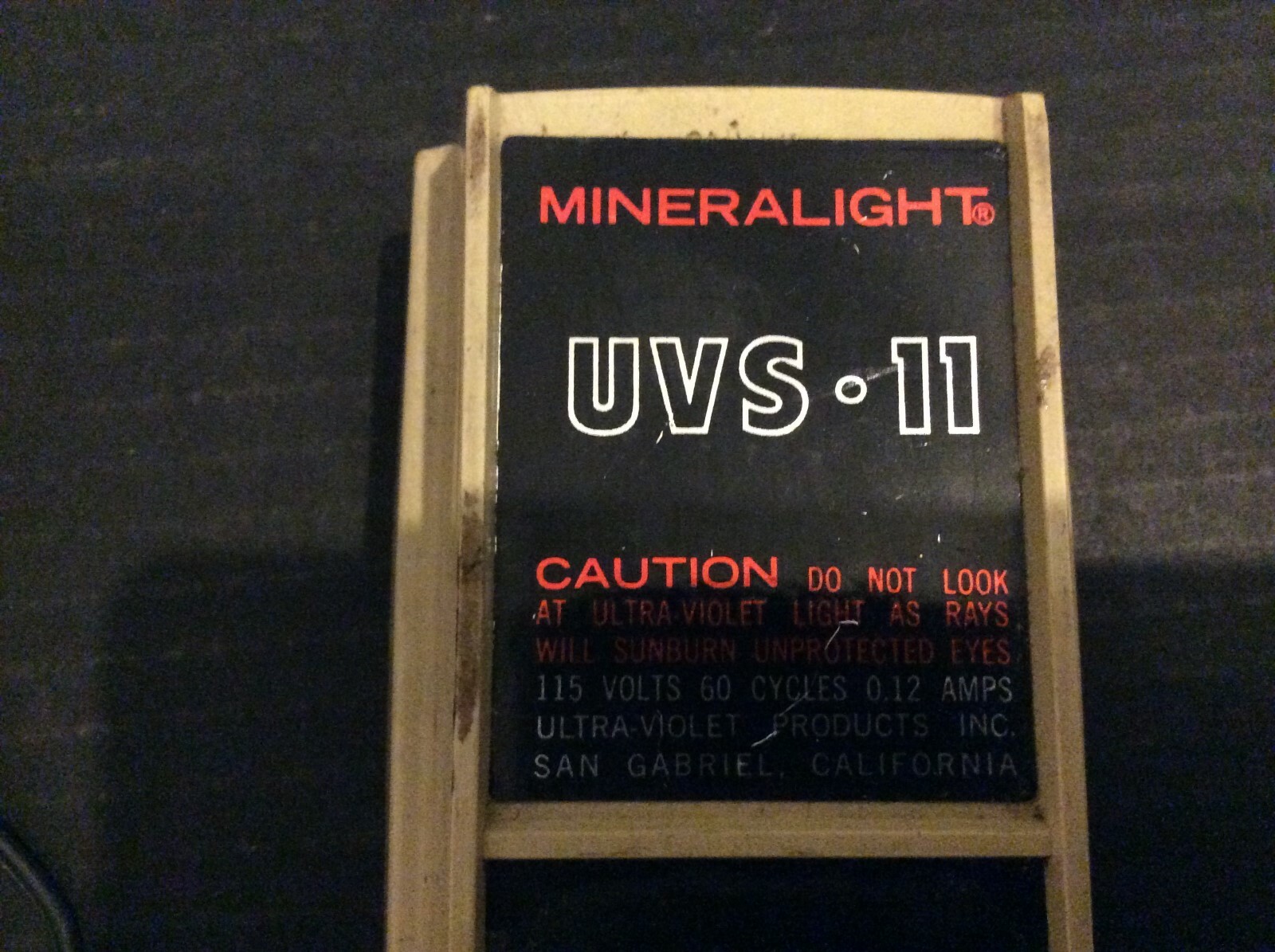 Original Vintage UVS 11 Mineralight Mineral Light by Fisher Scientific for Parts