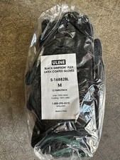 Uline Gription Flex Latex Coated Gloves- Black Medium 12 Pairs picture