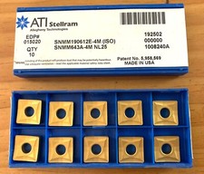 ATI STELLRAM Carbide Inserts - SNMM190612E-4M SNMM643A-4M NL25 - Qty. 10 - NEW picture