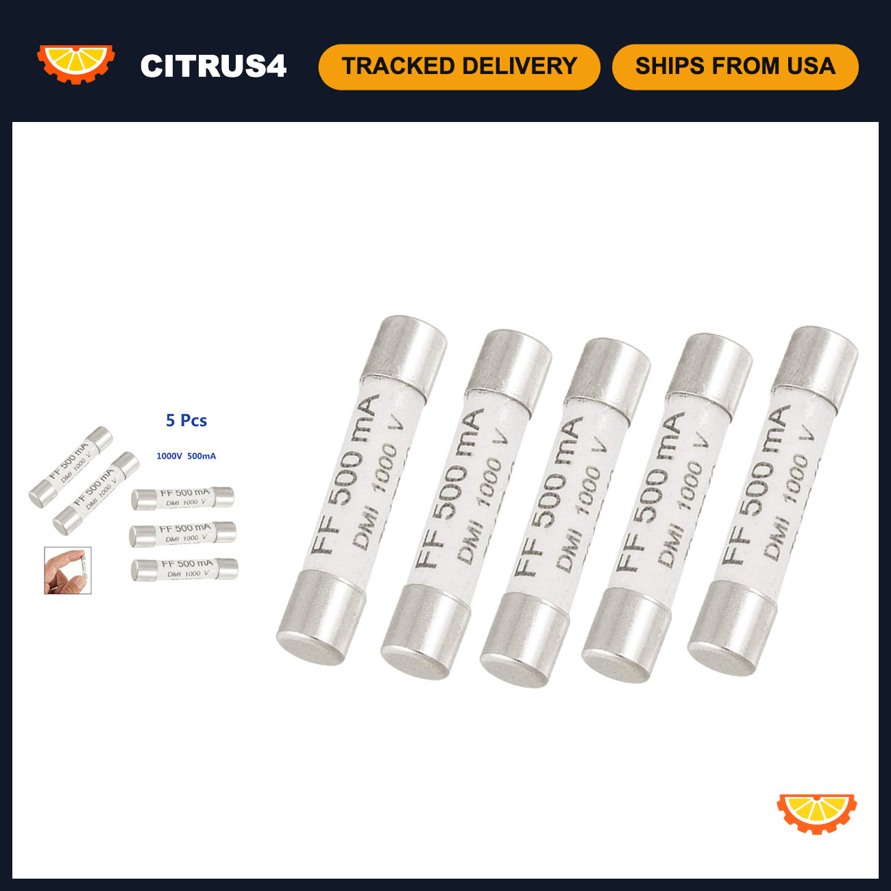 5 PCS 1000V 500mA Ceramic Fuses 6.3x32mm for Multimeter, Electrical Repair