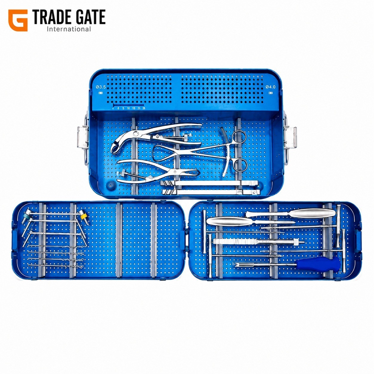 Small Fragment 3.5-4.0mm Complete Instrument Set of Orthopedic Instruments 
