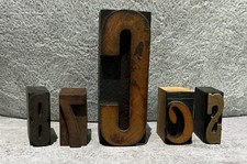 Vintage Wood Letterpress Printing Blocks Lot of 14 Mixed Letters Printers Type picture