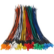 120Pcs 12V LED Lights Emitting Diodes Pre Wired 7.9 DC 12 Volt 5Mm Solid Light picture