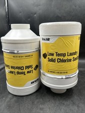 2 Pack Ecolab 6100975 Low Temp Laundry Solid Chlorine Sanitizer 4 Lbs picture