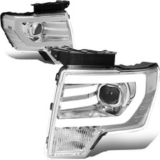 Chrome Projector Headlights with 3D LED Light Bar for 2009-2014 Ford F-150 picture