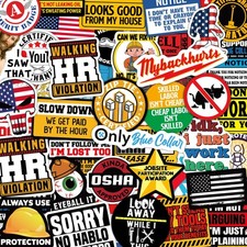 173 PCS Funny Hard Hat Stickers Waterproof Blue Collar Decals Pack Laptop Helmet picture