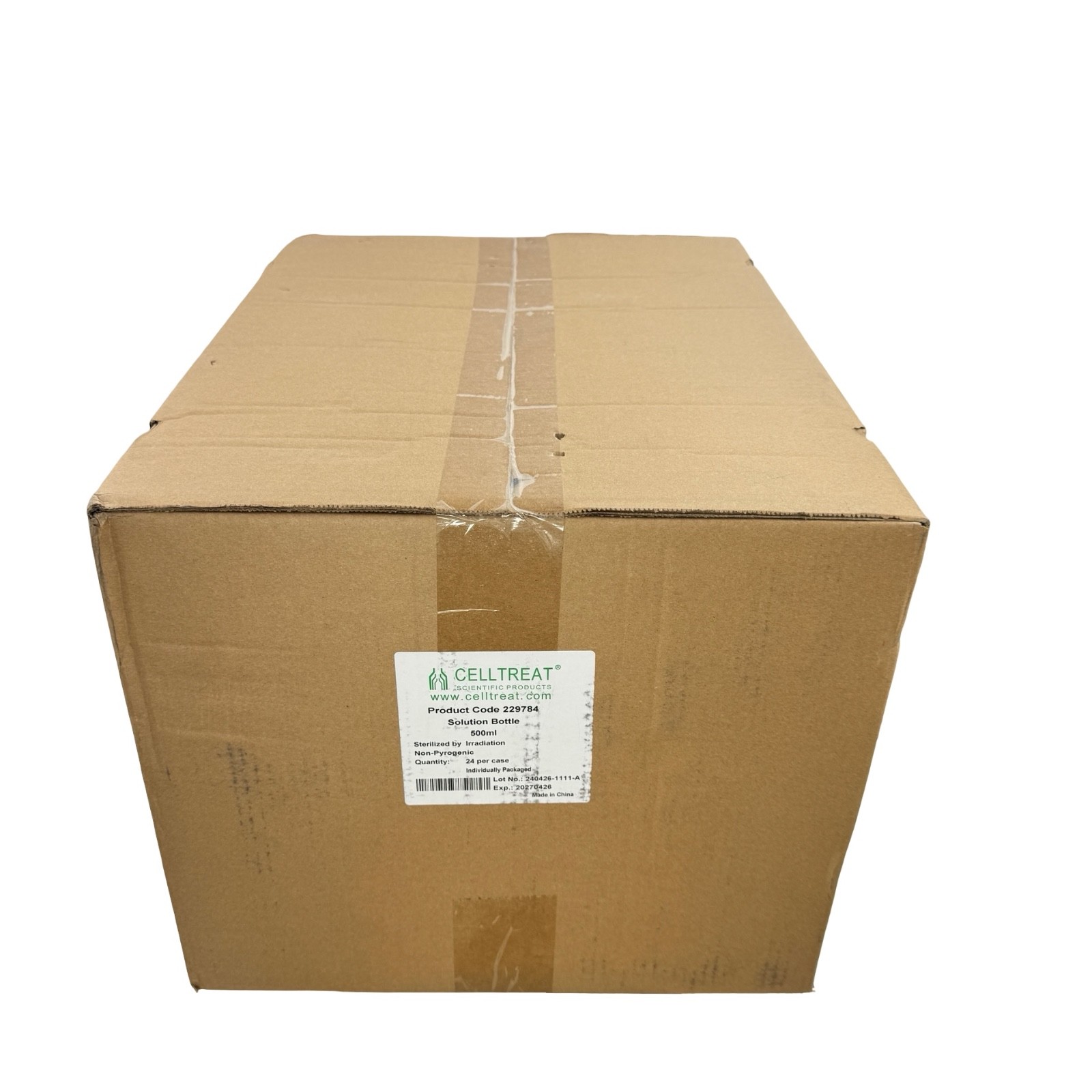 CELLTREAT 229784 500mL Sterile Solution Bottle Non-Pyrogenic 24/Case 2027