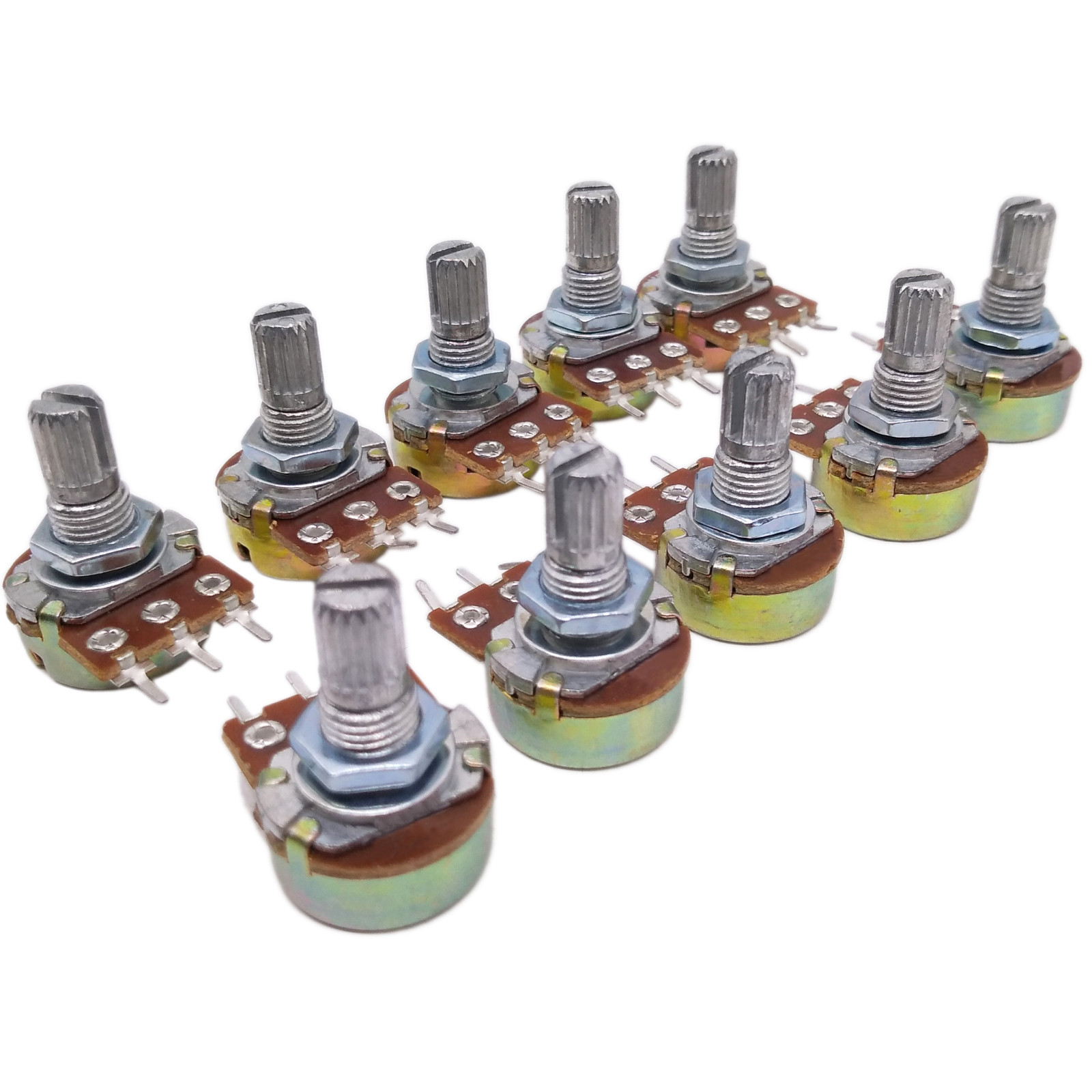 10 pcs 10K ohm Linear Taper Rotary Potentiometer Panel pot B10K 20mm