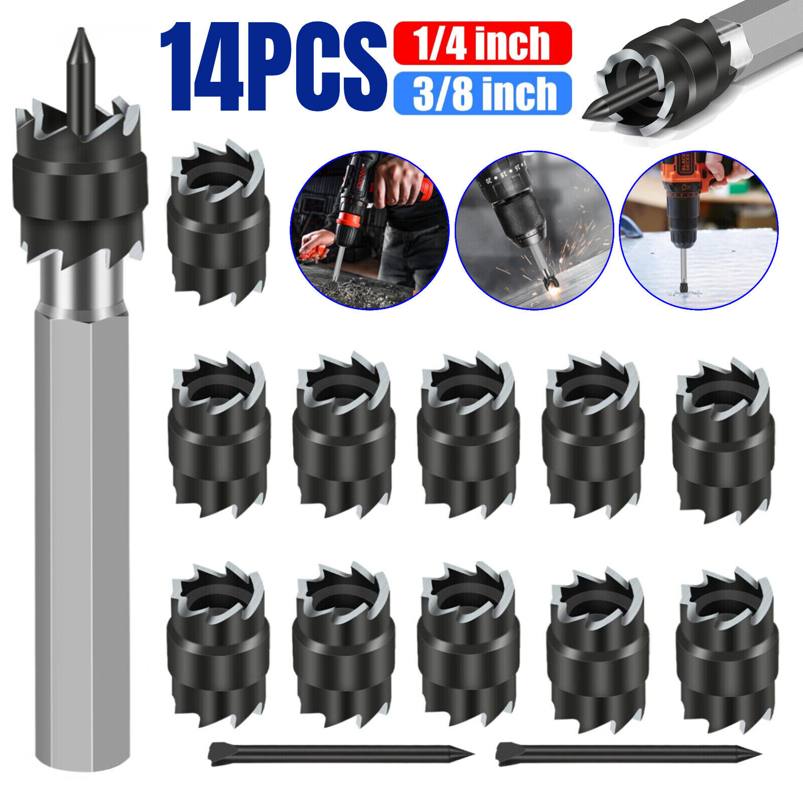 14Pcs 3/8 14Pcs 3/8
