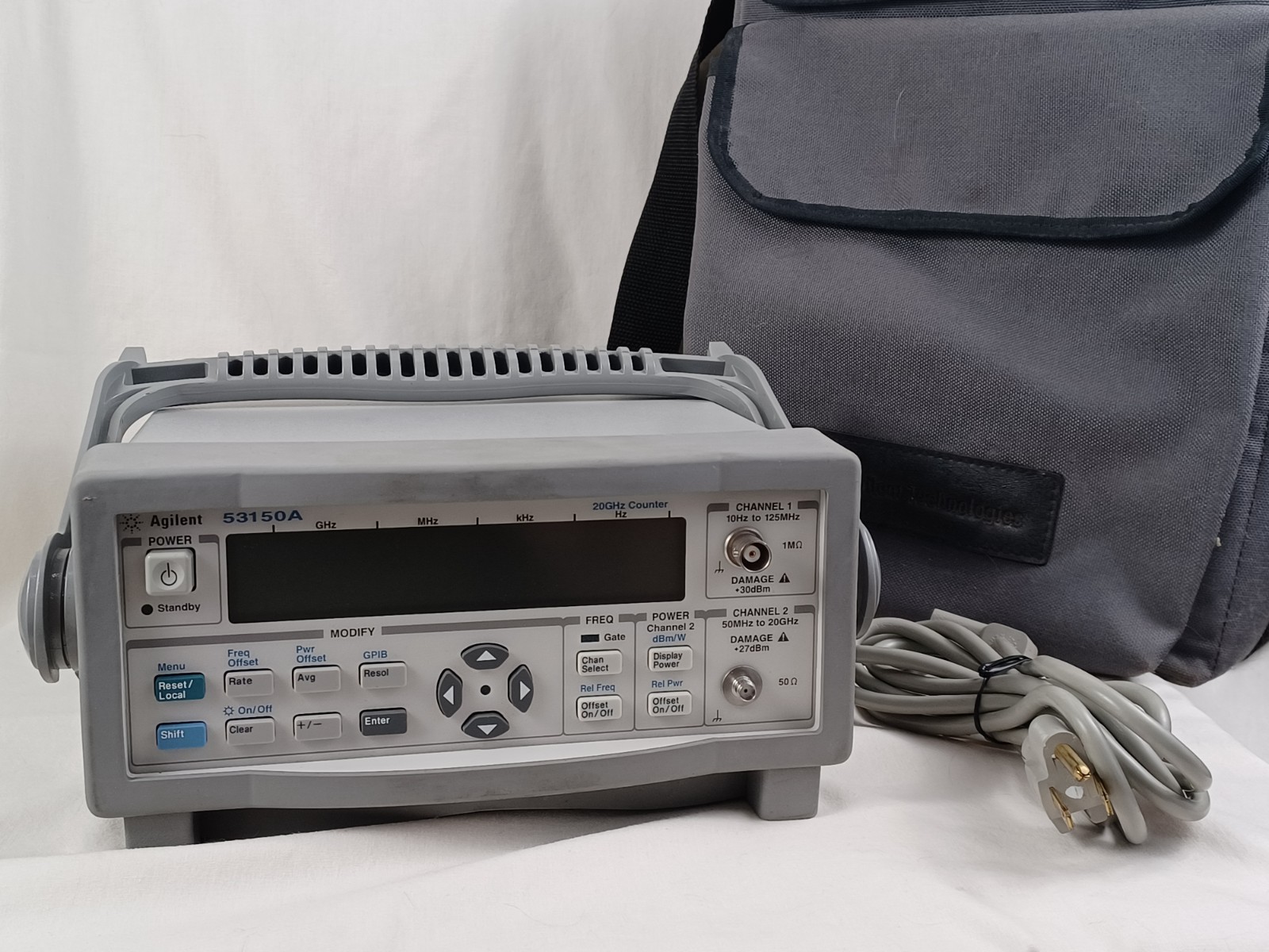 Agilent 53150A 20GHz CW Microwave Frequency Counter w/Carrying Case & Power Cord