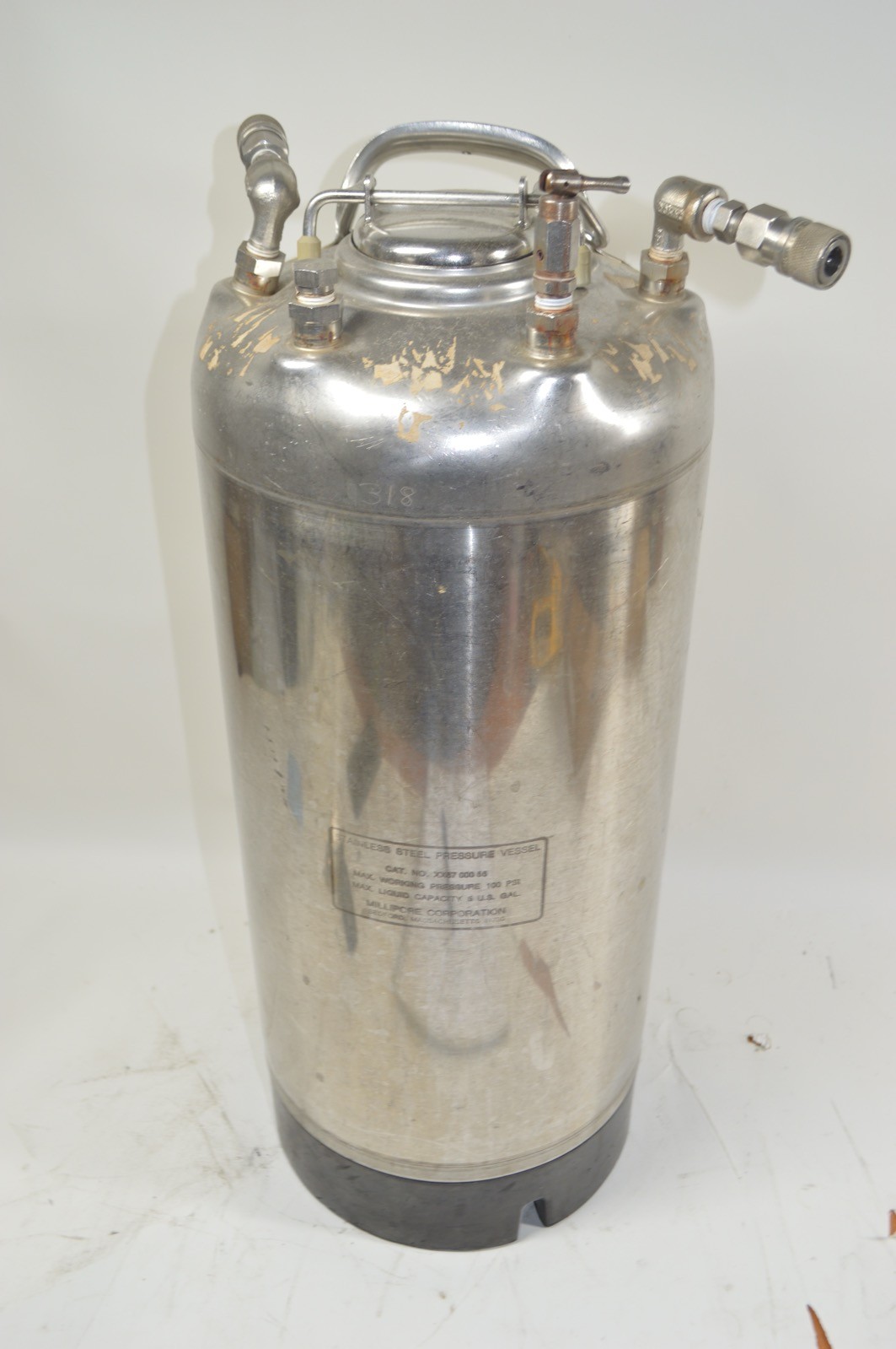 Millipore 316 Stainless Pressure Tank 100PSI 5 Gallon