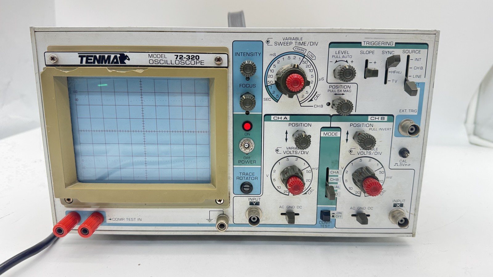 TENMA Model 72-320 Analog Oscilloscope Dual Channel 20MHz CRT Display