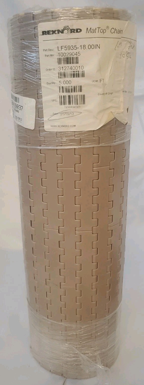 New Rexnord LF5935-18IN MatTop Chain 5 FT. 10029045 LF5935-18 New Rexnord LF5935-18IN MatTop Chain 5 FT. 10029045 LF5935-18