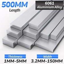 Aluminium Flat Bar Strip Metric Length 500mm Thickness 1mm-5mm Width 4mm-150mm picture