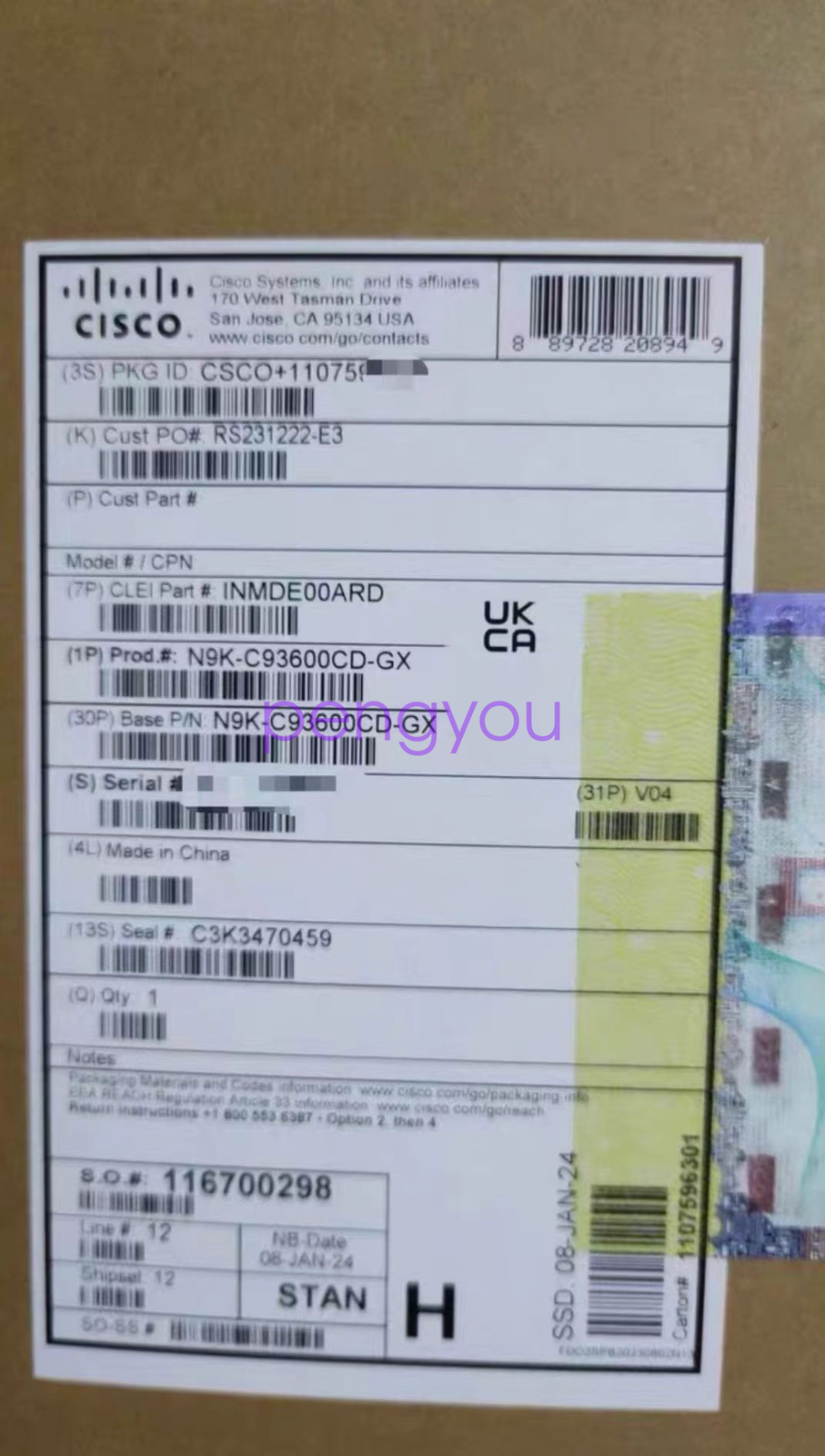 1PCS N9K-C93600CD-GX Advantage Managed switch Brand new Fedex or DHL