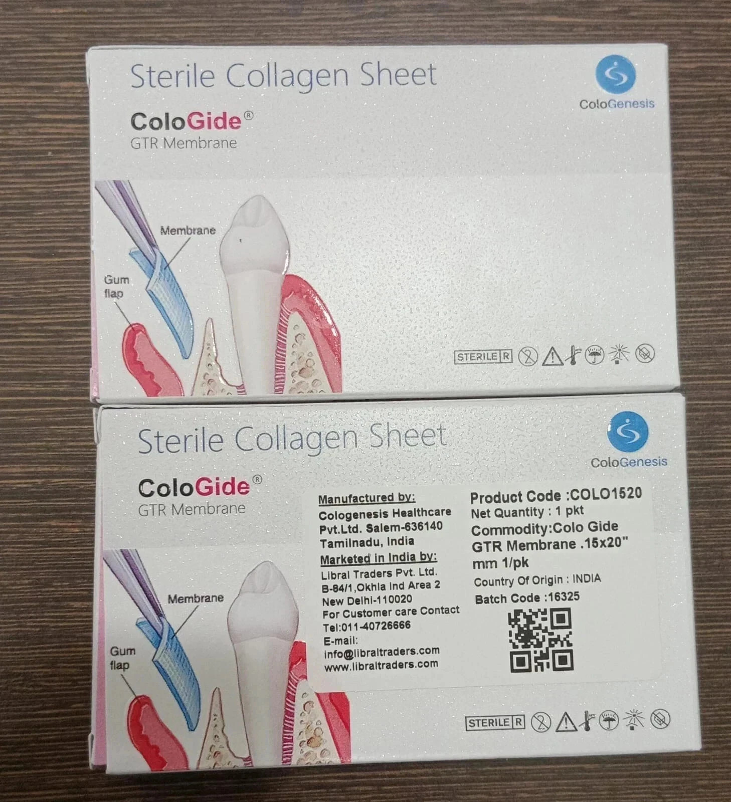 10 Pcs X NEW COLO GIDE STERILE COLLAGEN SHEET GTR MEMBRANE 15 x 20mm Long expiry