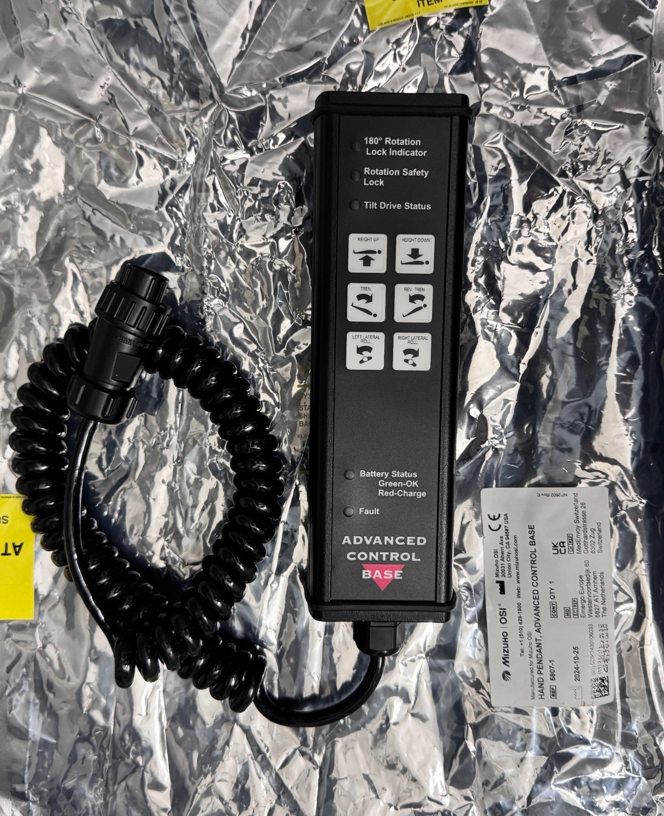 Mizuho OSI Hand Pendant, Advanced Control Base PN: 6807-1, 
