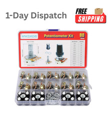 80Pcs Potentiometer Kit B1K to 1M Ohm with Knobs Nuts Washers picture