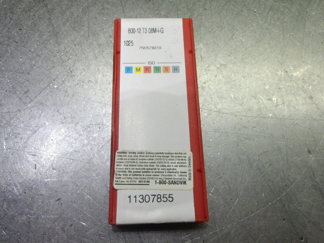Sandvik Carbide Inserts QTY10 800-12 T3 08M-I-G 1025 (LOC2680A) Sandvik Carbide Inserts QTY10 800-12 T3 08M-I-G 1025 (LOC2680A)