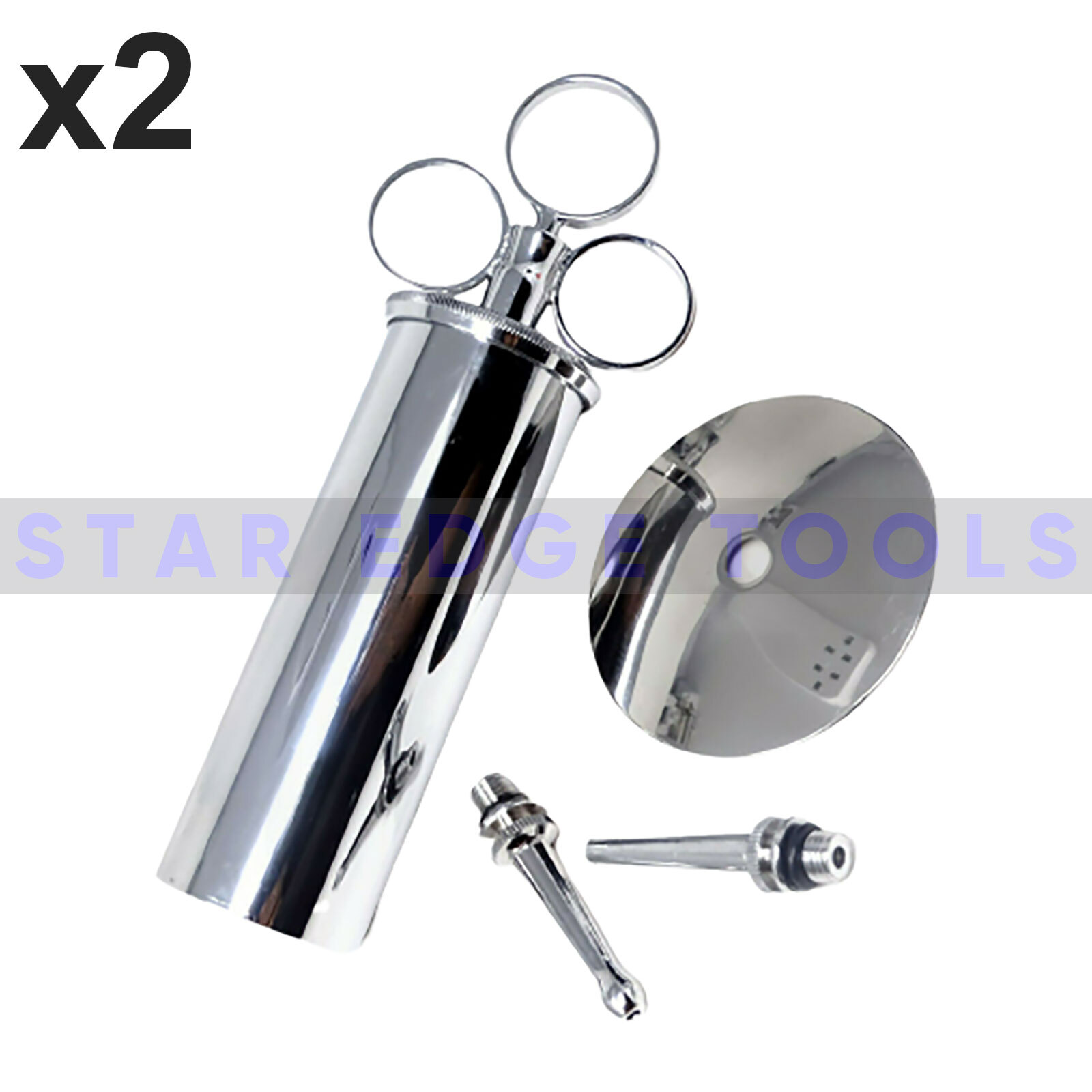 2 Pcs Metal EAR Syringe Veterinary Surgical Instruments Premium Grade Metal
