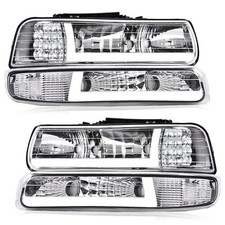 PIT66 LED DRL Headlights Assembly Fit 1999-2002 Chevy Silverado picture