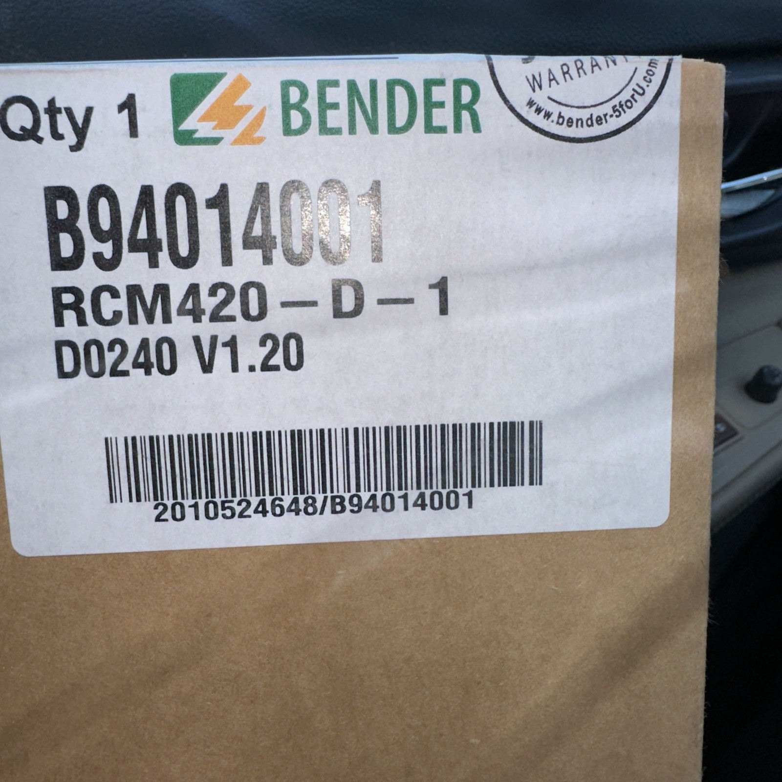 BENDER RCM420-D-1 B94014001 Insulation detector RCM420-D-1