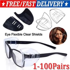 1~200Pairs Side Shields For Eye Glasses Slip On Safety Glasses Shield Universal picture