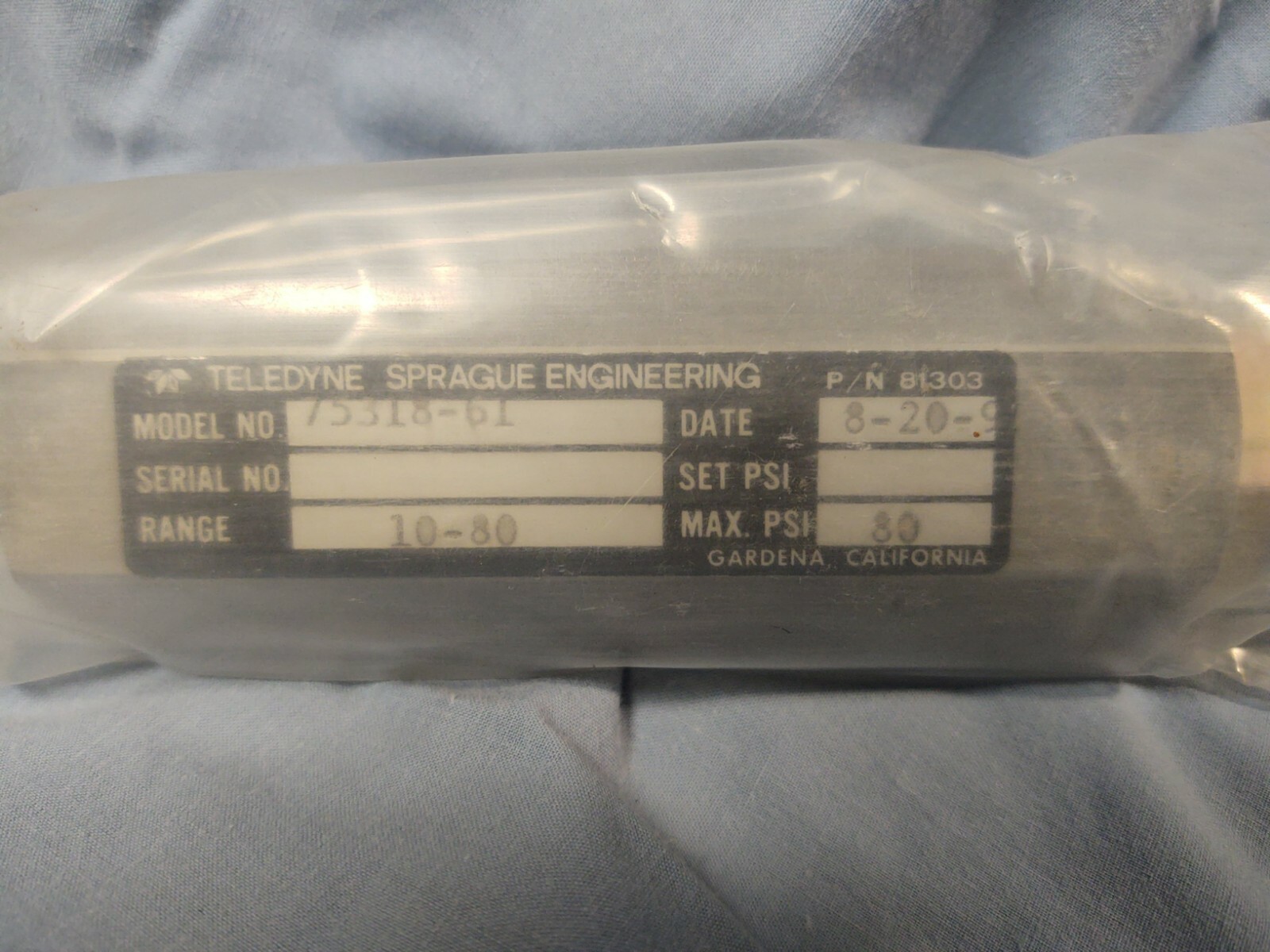Teledyne Sprague Engineering 753198-61 GAGE SAVER 10PSI-80PSI Teledyne Sprague Engineering 753198-61 GAGE SAVER 10PSI-80PSI