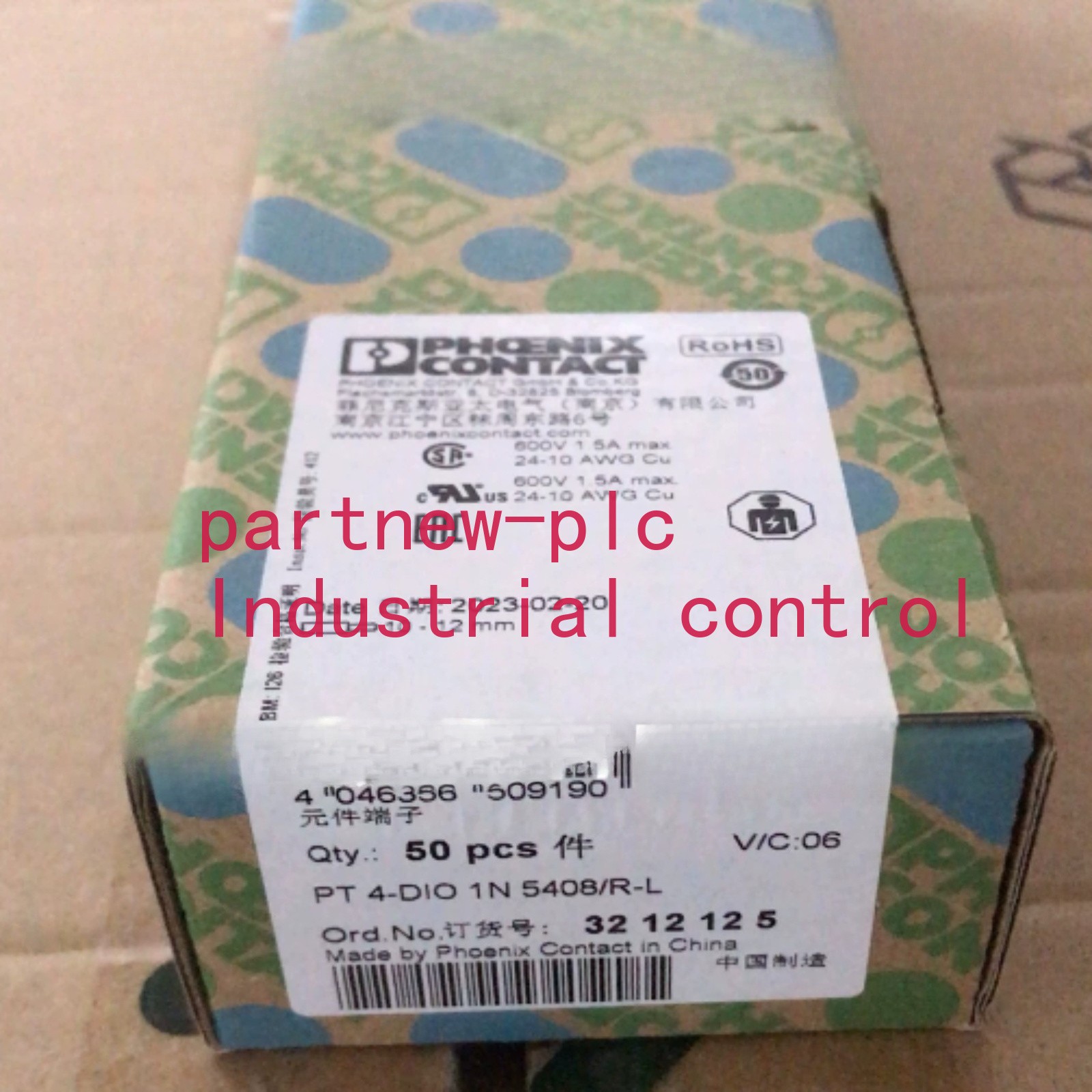 50PCS/box NEW Phoenix Contact 3212125 component terminal PT 4-DIO 1N 5408/R-L