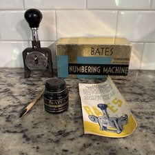 Bates Vintage Numbering Machine 6 Wheels Stamp, Made in USA With Original Box picture