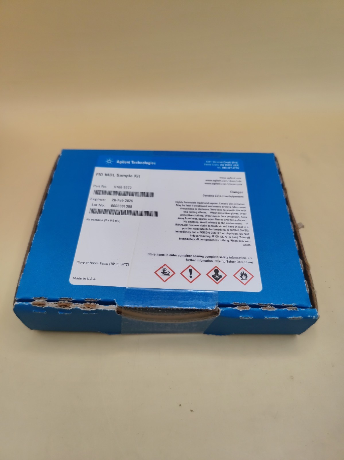 Brand New Agilent FID MDL Sample Kit 5188-5372 Brand New Agilent FID MDL Sample Kit 5188-5372