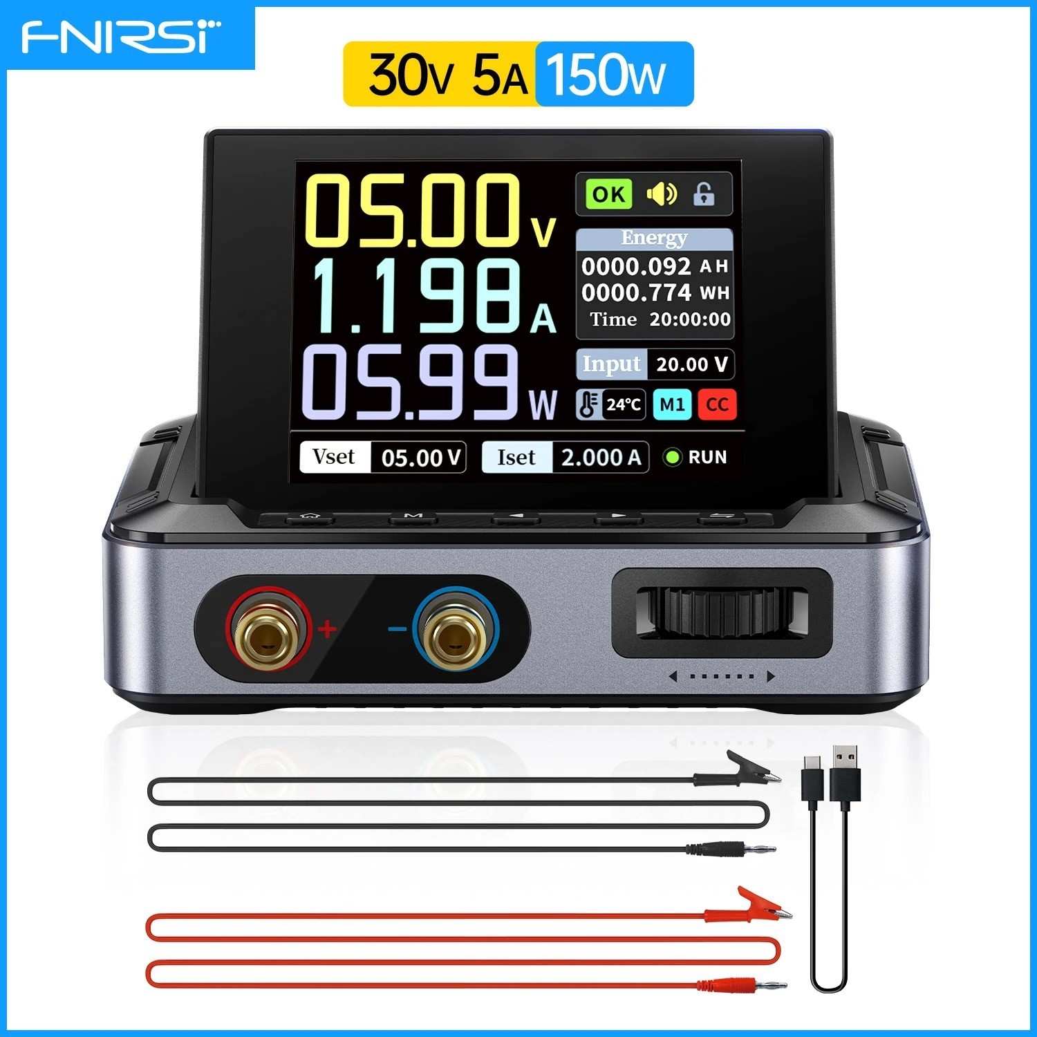 FNIRSI DPS-150 Laboratory DC Power Supply CNC Adjustable 30V 5A Digit Display
