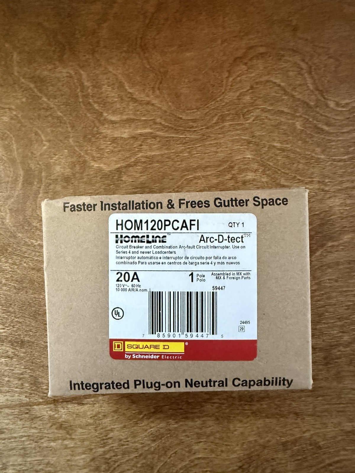 NEW 10PCS SQUARE D HOMELINE HOM120PCAFI HOM120PCAFIC 20A AFCI PLUG ON NEUTRAL