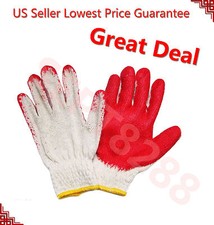 WHOLESALE 300 Pairs PREMIUM Red Latex Rubber Palm Coated Work Safety Gloves 001 picture