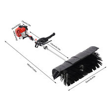 52cc Handheld 2 Stroke Gas Power Sweeper Broom Snow Dirt Driveway Walkway Clean picture