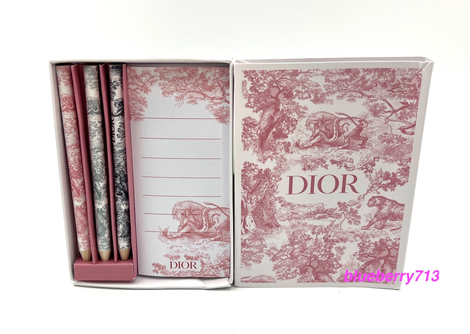 New in Box Dior Note Memo Pads  Notebook With Crayon Color Pencil Mini Size Set