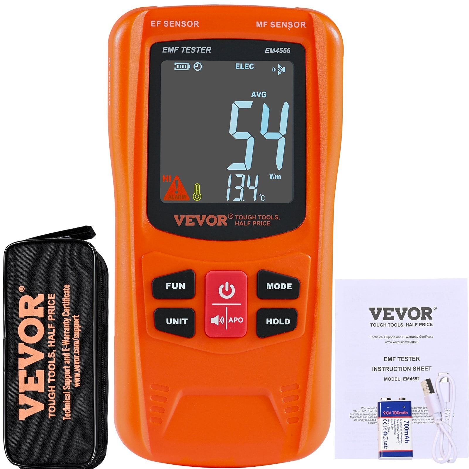 3-in-1 EMF Meter, 5Hz-6GHz, Handheld Rechargeable Electromagnetic Field Radiati 3-in-1 EMF Meter, 5Hz-6GHz, Handheld Rechargeable Electromagnetic Field Radiati