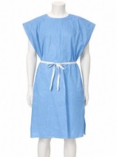 Medline NON24247B Bariatric Patient Gown Blue 72” x 45” Case of 25 Latex-Free picture
